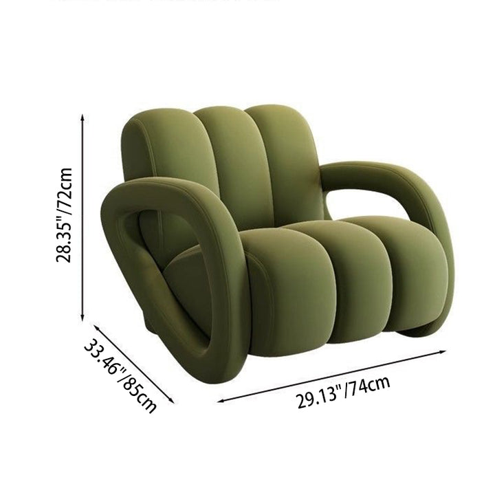 Modern Minimalist Rectangular Brushed Velvet Tech Leather Solid Pine Wood Accent Chair Backrest Armrest For Living Room