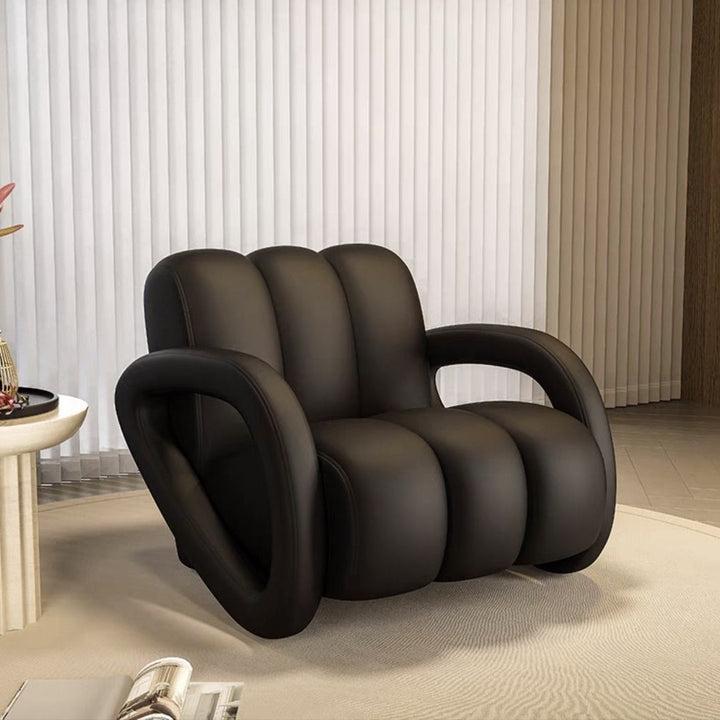 Modern Minimalist Rectangular Brushed Velvet Tech Leather Solid Pine Wood Accent Chair Backrest Armrest For Living Room