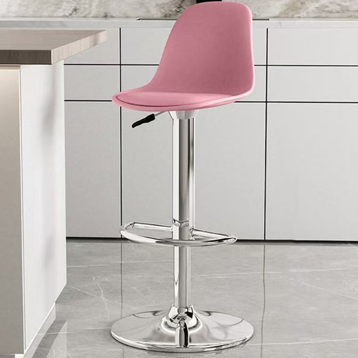 Moderner minimalistischer gebogener PP Edelstahl Kunstleder Barhocker Rückenlehne ohne Armlehnen für Esszimmer &amp; Küche 