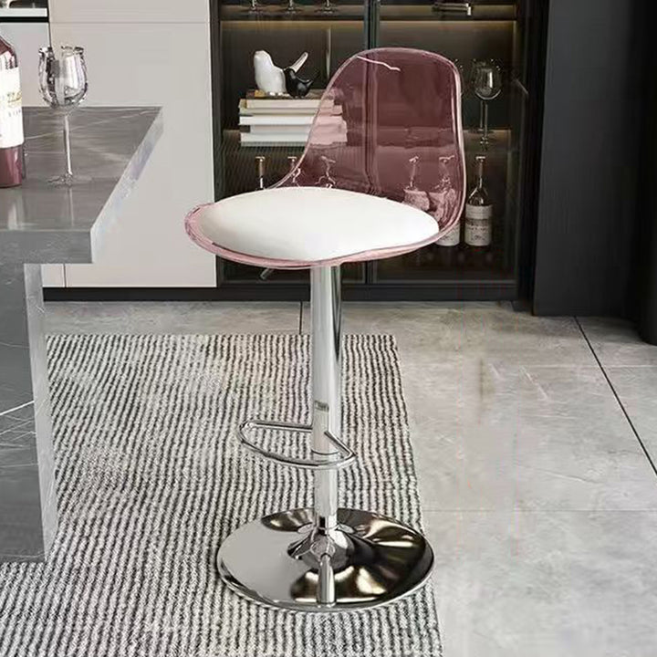 Moderner minimalistischer gebogener PP Edelstahl Kunstleder Barhocker Rückenlehne ohne Armlehnen für Esszimmer &amp; Küche 