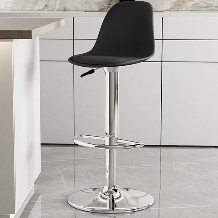 Moderner minimalistischer gebogener PP Edelstahl Kunstleder Barhocker Rückenlehne ohne Armlehnen für Esszimmer &amp; Küche 