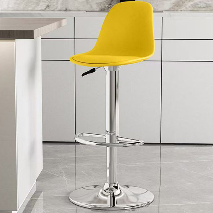 Moderner minimalistischer gebogener PP Edelstahl Kunstleder Barhocker Rückenlehne ohne Armlehnen für Esszimmer &amp; Küche 