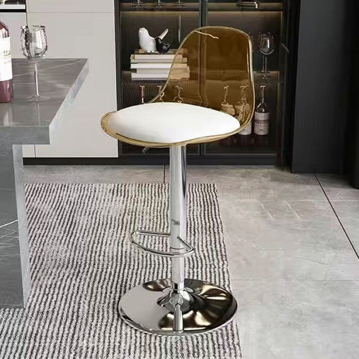 Moderner minimalistischer gebogener PP Edelstahl Kunstleder Barhocker Rückenlehne ohne Armlehnen für Esszimmer &amp; Küche 