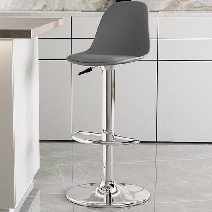 Moderner minimalistischer gebogener PP Edelstahl Kunstleder Barhocker Rückenlehne ohne Armlehnen für Esszimmer &amp; Küche 