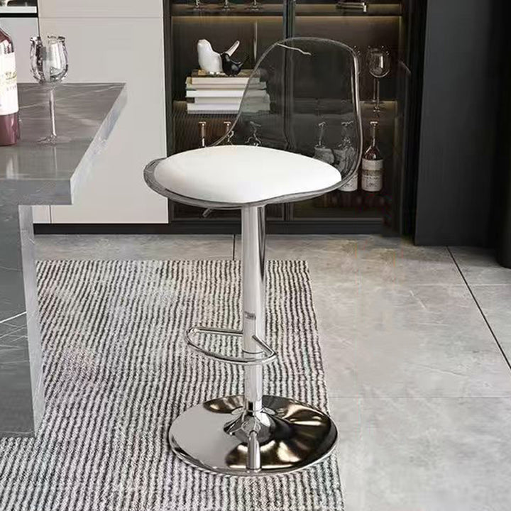 Moderner minimalistischer gebogener PP Edelstahl Kunstleder Barhocker Rückenlehne ohne Armlehnen für Esszimmer &amp; Küche 