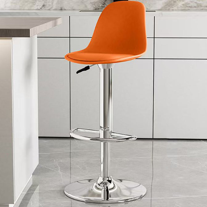 Moderner minimalistischer gebogener PP Edelstahl Kunstleder Barhocker Rückenlehne ohne Armlehnen für Esszimmer &amp; Küche 