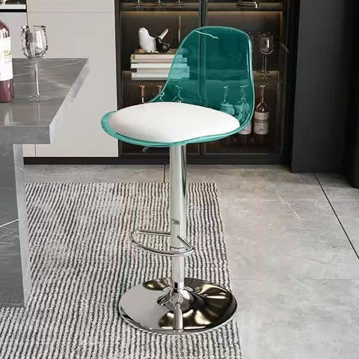 Moderner minimalistischer gebogener PP Edelstahl Kunstleder Barhocker Rückenlehne ohne Armlehnen für Esszimmer &amp; Küche 