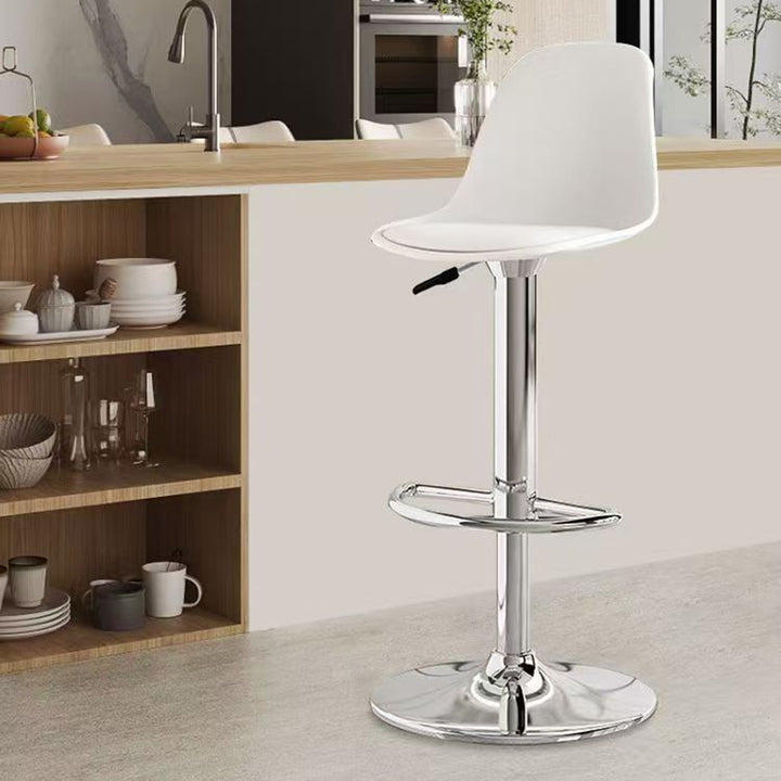 Moderner minimalistischer gebogener PP Edelstahl Kunstleder Barhocker Rückenlehne ohne Armlehnen für Esszimmer &amp; Küche 