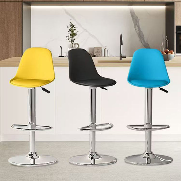 Moderner minimalistischer gebogener PP Edelstahl Kunstleder Barhocker Rückenlehne ohne Armlehnen für Esszimmer &amp; Küche 