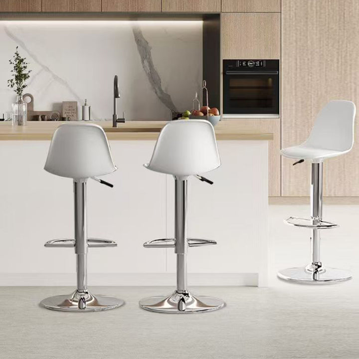 Moderner minimalistischer gebogener PP Edelstahl Kunstleder Barhocker Rückenlehne ohne Armlehnen für Esszimmer &amp; Küche 