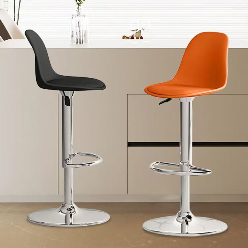 Moderner minimalistischer gebogener PP Edelstahl Kunstleder Barhocker Rückenlehne ohne Armlehnen für Esszimmer &amp; Küche 
