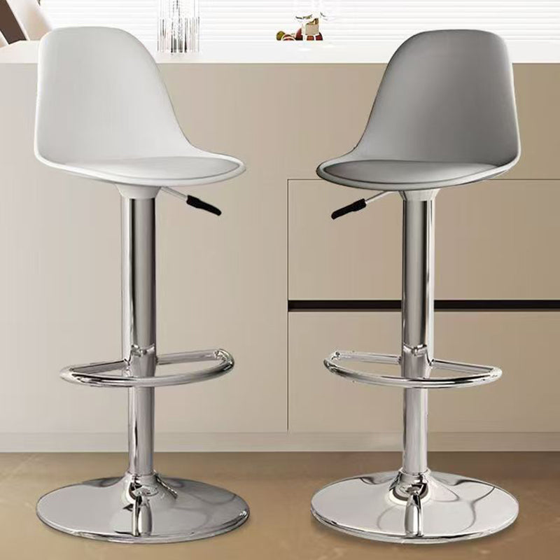 Moderner minimalistischer gebogener PP Edelstahl Kunstleder Barhocker Rückenlehne ohne Armlehnen für Esszimmer &amp; Küche 
