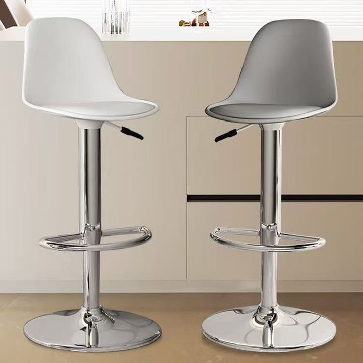 Moderner minimalistischer gebogener PP Edelstahl Kunstleder Barhocker Rückenlehne ohne Armlehnen für Esszimmer &amp; Küche 