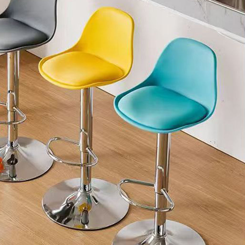 Moderner minimalistischer gebogener PP Edelstahl Kunstleder Barhocker Rückenlehne ohne Armlehnen für Esszimmer &amp; Küche 