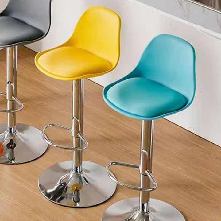 Moderner minimalistischer gebogener PP Edelstahl Kunstleder Barhocker Rückenlehne ohne Armlehnen für Esszimmer &amp; Küche 