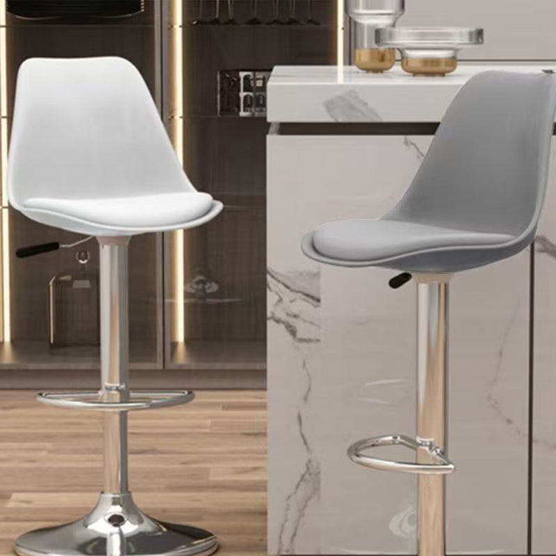 Moderner minimalistischer gebogener PP Edelstahl Kunstleder Barhocker Rückenlehne ohne Armlehnen für Esszimmer &amp; Küche 
