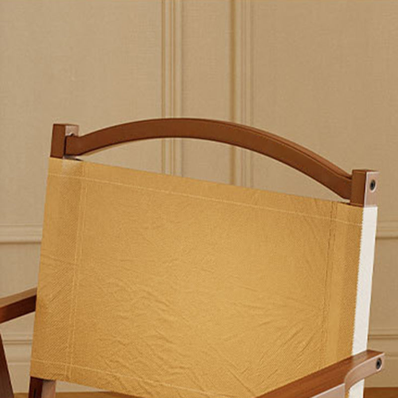 Contemporary Nordic Rectangular Curved Bamboo Oxford Fabric Folding Outdoor Chair Backrest Armrest For Garden