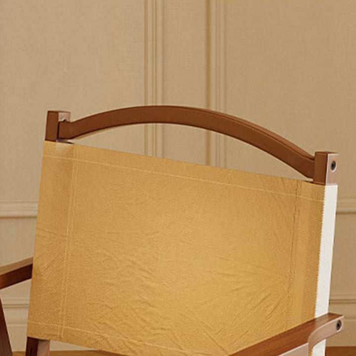 Contemporary Nordic Rectangular Curved Bamboo Oxford Fabric Folding Outdoor Chair Backrest Armrest For Garden