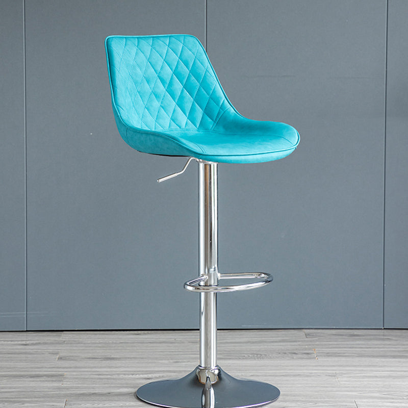Tabouret de bar pivotant sans accoudoirs en fer, en cuir PU cylindrique incurvé, style minimaliste moderne, avec dossier, pour salle à manger et cuisine 