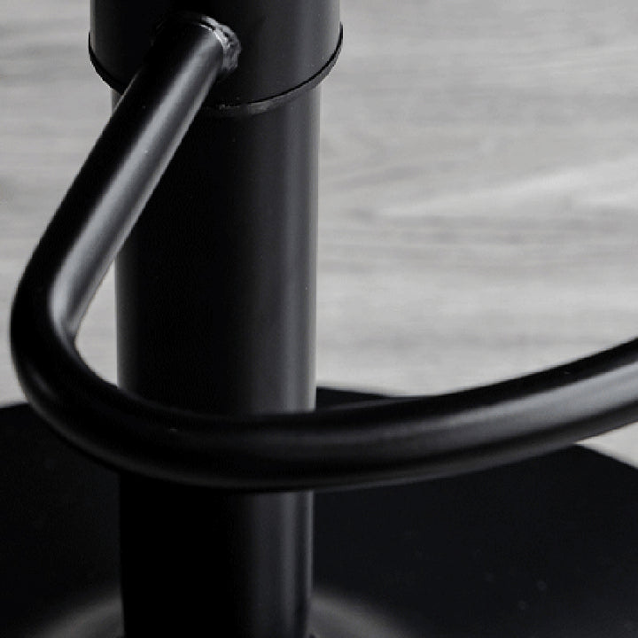 Tabouret de bar pivotant sans accoudoirs en fer, en cuir PU cylindrique incurvé, style minimaliste moderne, avec dossier, pour salle à manger et cuisine 