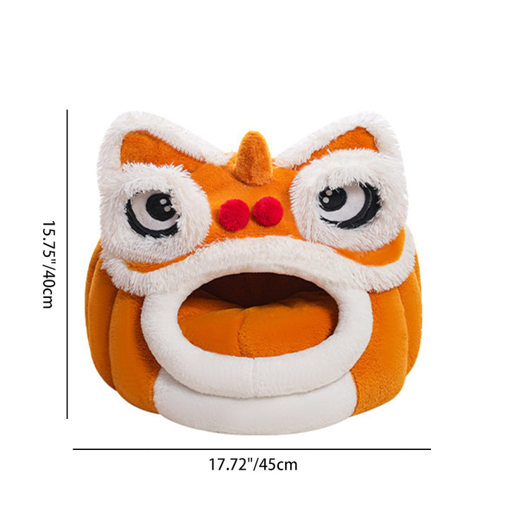 Lit pour chat en velours et coton au design contemporain créatif en forme de lion pour chambre à coucher 