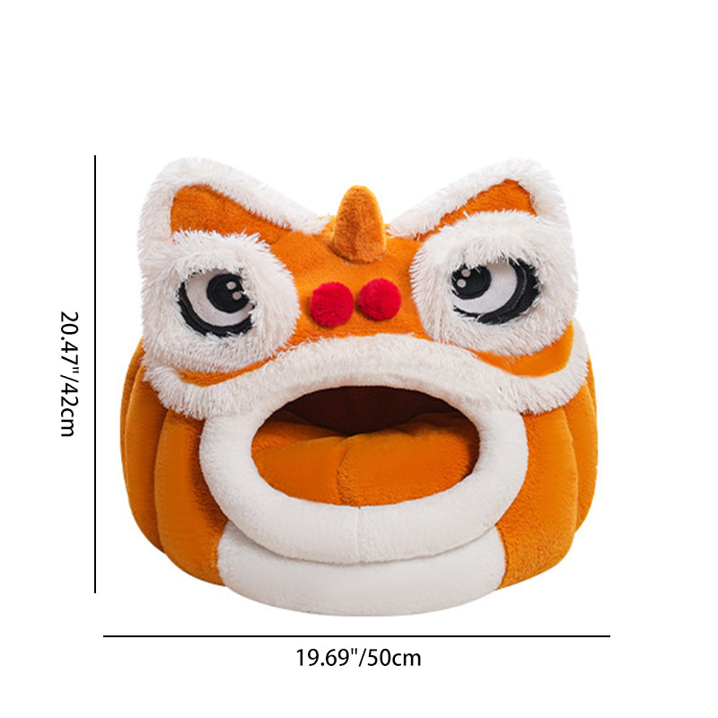 Lit pour chat en velours et coton au design contemporain créatif en forme de lion pour chambre à coucher 