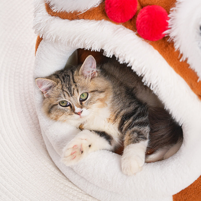 Lit pour chat en velours et coton au design contemporain créatif en forme de lion pour chambre à coucher 