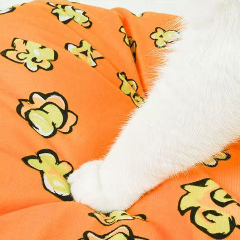 Seau à popcorn cylindrique créatif contemporain en velours cristal et velours arctique, lit pour animaux détachable, lit pour chat pour chambre à coucher 