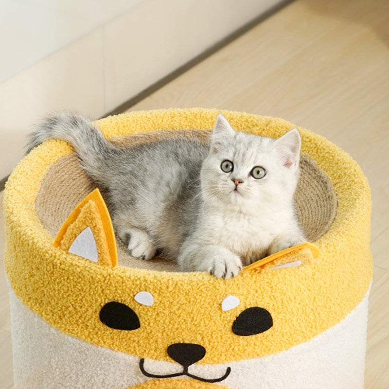 Lit rond contemporain créatif en peluche et velours avec corde pour chien Shiba Inu et chat pour chambre à coucher 
