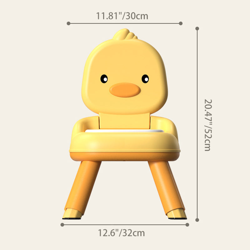 Zeitgenössischer kreativer runder Entenförmiger PP TPE PU Leder PVC höhenverstellbarer Kinder-Esszimmerstuhl Rückenlehne ohne Armlehnen für Esszimmer &amp; Küche 