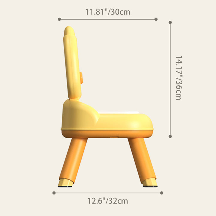 Zeitgenössischer kreativer runder Entenförmiger PP TPE PU Leder PVC höhenverstellbarer Kinder-Esszimmerstuhl Rückenlehne ohne Armlehnen für Esszimmer &amp; Küche 