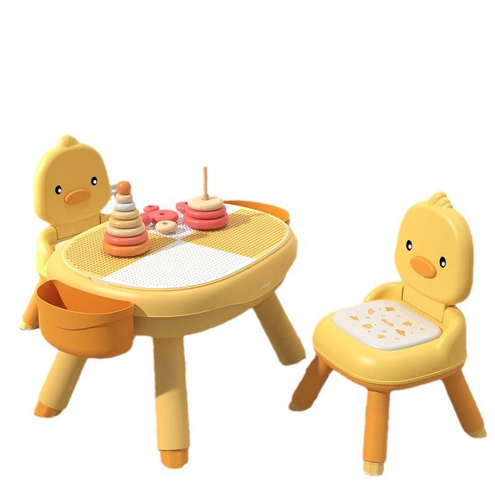 Zeitgenössischer kreativer runder Entenförmiger PP TPE PU Leder PVC höhenverstellbarer Kinder-Esszimmerstuhl Rückenlehne ohne Armlehnen für Esszimmer &amp; Küche 