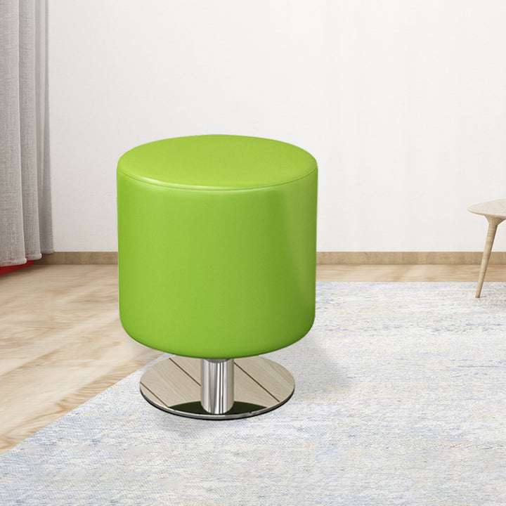 Tabouret de bar cylindrique minimaliste moderne en bois massif, cuir PU et acier, sans dossier ni accoudoirs, pour salle à manger et cuisine 