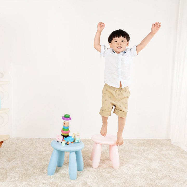 Tabouret bas cylindrique minimaliste moderne en PP pour enfant, sans dossier ni accoudoirs, pour salon 