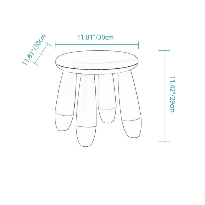 Tabouret bas cylindrique minimaliste moderne en PP pour enfant, sans dossier ni accoudoirs, pour salon 