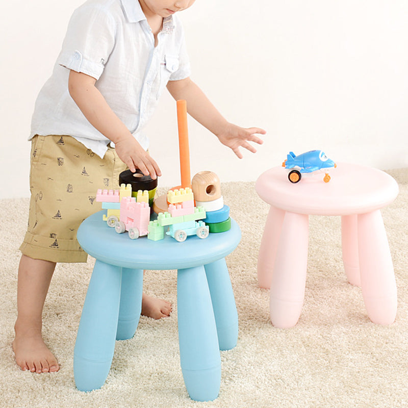 Tabouret bas cylindrique minimaliste moderne en PP pour enfant, sans dossier ni accoudoirs, pour salon 