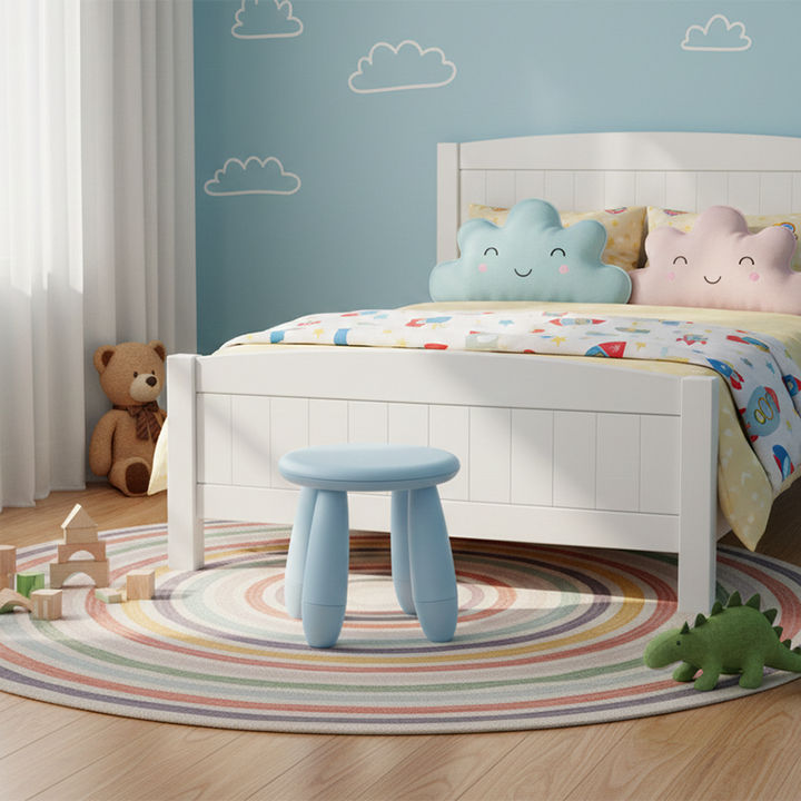 Tabouret bas cylindrique minimaliste moderne en PP pour enfant, sans dossier ni accoudoirs, pour salon 