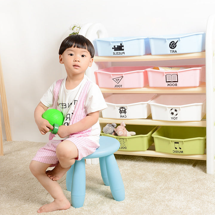 Tabouret bas cylindrique minimaliste moderne en PP pour enfant, sans dossier ni accoudoirs, pour salon 