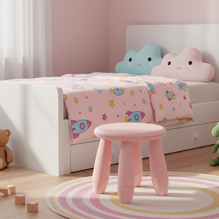Tabouret bas cylindrique minimaliste moderne en PP pour enfant, sans dossier ni accoudoirs, pour salon 