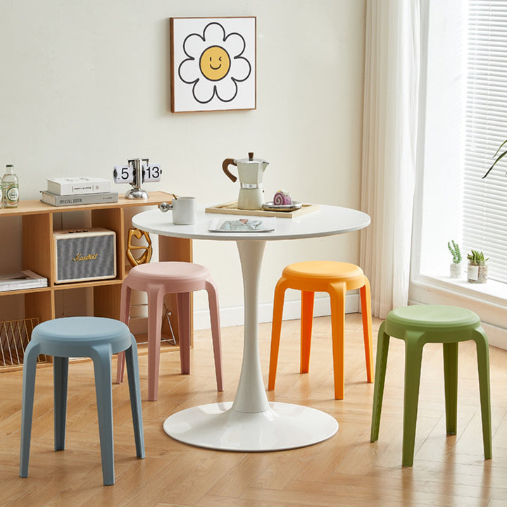 Moderne minimalistische zylindrische LHFPP Esszimmerstuhl ohne Rückenlehne und Armlehnen für Esszimmer &amp; Küche 