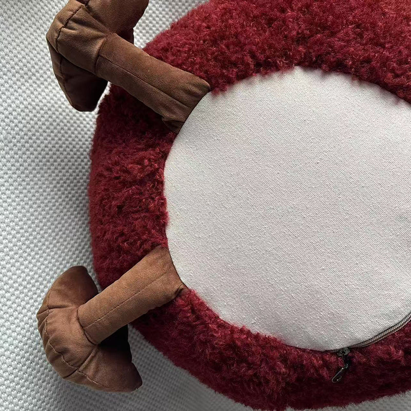 Taburete bajo sin respaldo ni brazos para niños, cilíndrico, redondo, contemporáneo, creativo, con partículas de EPP, de lana corta, para sala de estar 