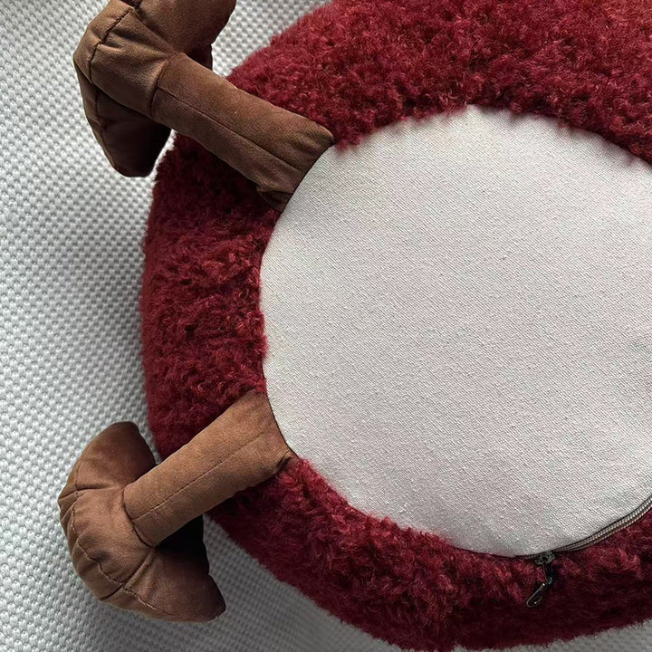Taburete bajo sin respaldo ni brazos para niños, cilíndrico, redondo, contemporáneo, creativo, con partículas de EPP, de lana corta, para sala de estar 