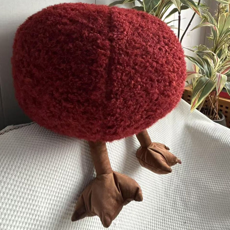 Taburete bajo sin respaldo ni brazos para niños, cilíndrico, redondo, contemporáneo, creativo, con partículas de EPP, de lana corta, para sala de estar 