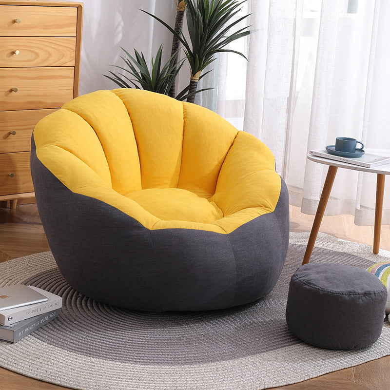 Modern Minimalist Round Floral-Shaped Cotton Linen EPS &amp; EPP Particle Accent Chair Backrest Armrest For Living Room