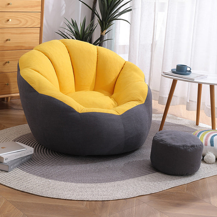 Moderno Minimalista Redondo en Forma de Flor de Terciopelo EPS & EPP Partículas Silla de Acento Respaldo Reposabrazos Para Sala de Estar 