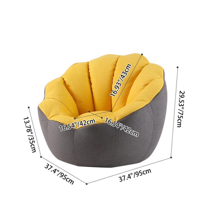 Moderno Minimalista Redondo en Forma de Flor de Terciopelo EPS & EPP Partículas Silla de Acento Respaldo Reposabrazos Para Sala de Estar 