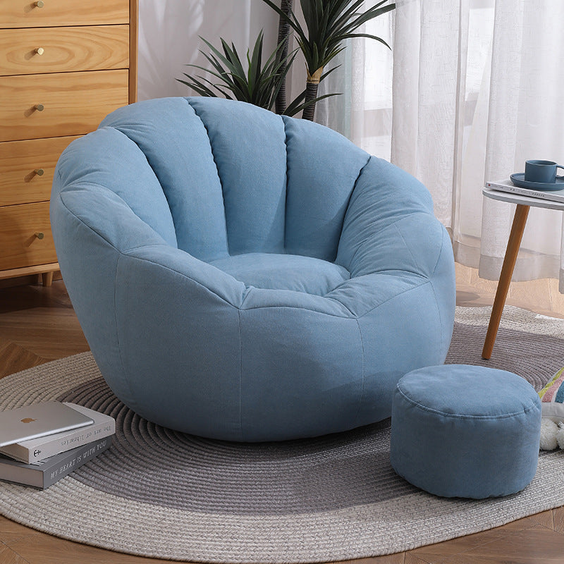 Modern Minimalist Round Floral-Shaped Cotton Linen EPS &amp; EPP Particle Accent Chair Backrest Armrest For Living Room