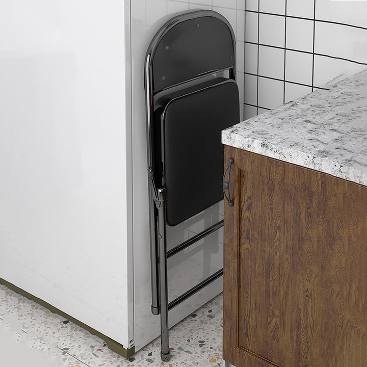Moderna Minimalista Rectangular de Acero PU Cuero Malla Plegable Silla de Acento Respaldo Sin Brazos Para Sala de Estar 