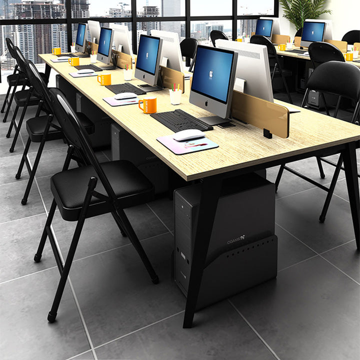 Moderna Minimalista Rectangular de Acero PU Cuero Malla Plegable Silla de Acento Respaldo Sin Brazos Para Sala de Estar 