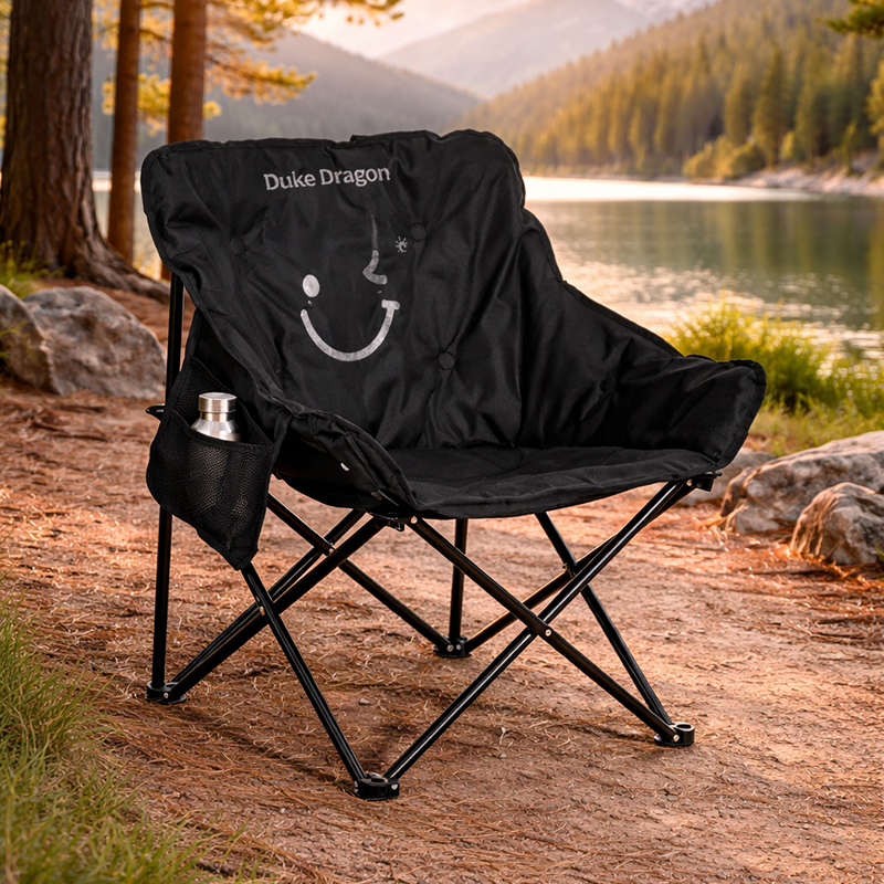 Moderner minimalistischer rechteckiger Campingstuhl aus Kohlenstoffsta – BulbSquare